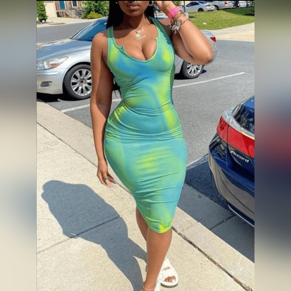 Ladies Plus Tie Dye Body Con Dress